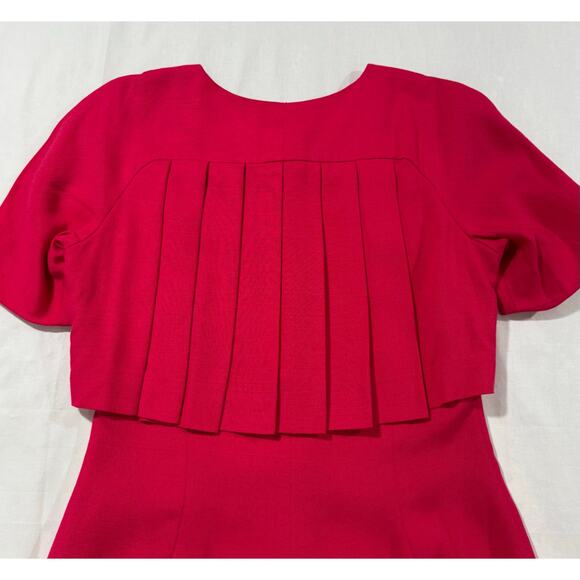 Vintage Gillian Dress 1980's Fushia Pink ILGWU Made in USA Size 8 (055) - Picture 6 of 10